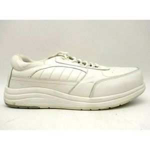 PW Minor White Leather Lace Up Casual Athletic Slip Resistant Shoes Men's 8 WW